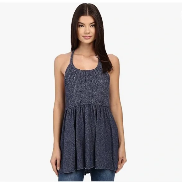 Free People Navy Textured Tunic - Picture 2 of 10